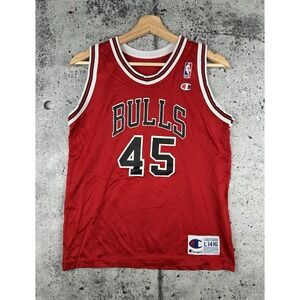 RARE VINTAGE MICHAEL JORDAN 45 NBA CHICAGO BULLS CHAMPION JERSEY YOUTH L (14-16)